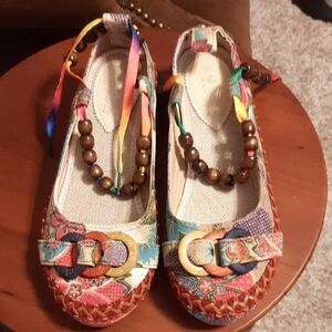 Colorful Patchwork Flats with Beaded Accents